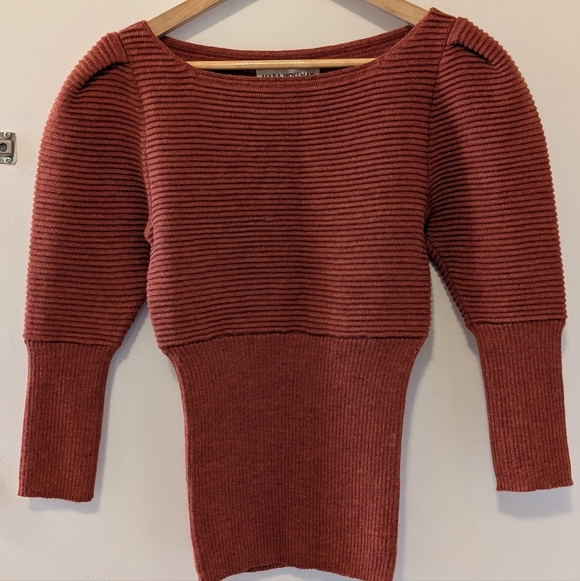 Mara Hoffman 'Helena' Sweater in Rust, 100% Baby Alpaca - Picture 5 of 7